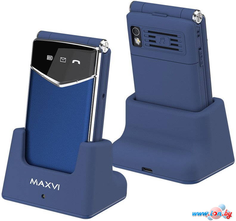 Телефон Maxvi E11ds (синий/серебристый) в Могилёве
