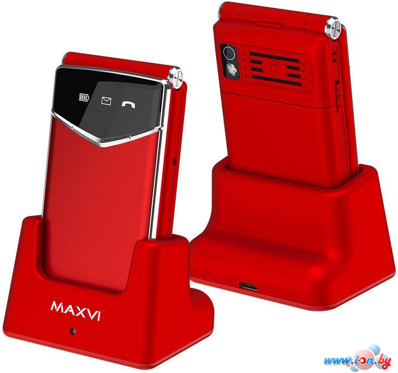 Телефон Maxvi E11ds (красный/серебристый) в Могилёве