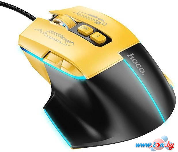 Игровая мышь Hoco GM31 (черный/желтый) в Могилёве