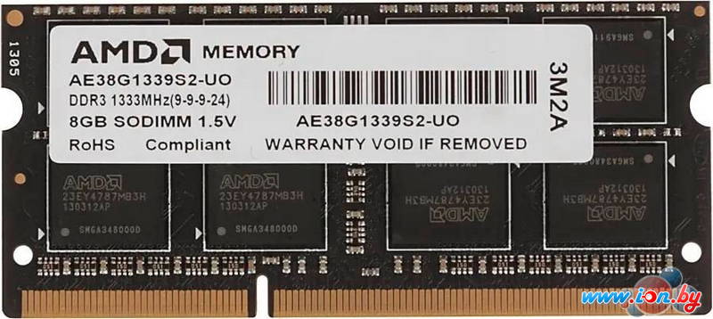 Оперативная память AMD Radeon 8ГБ DDR3 SODIMM 1333 МГц R338G1339S2S-UO в Могилёве