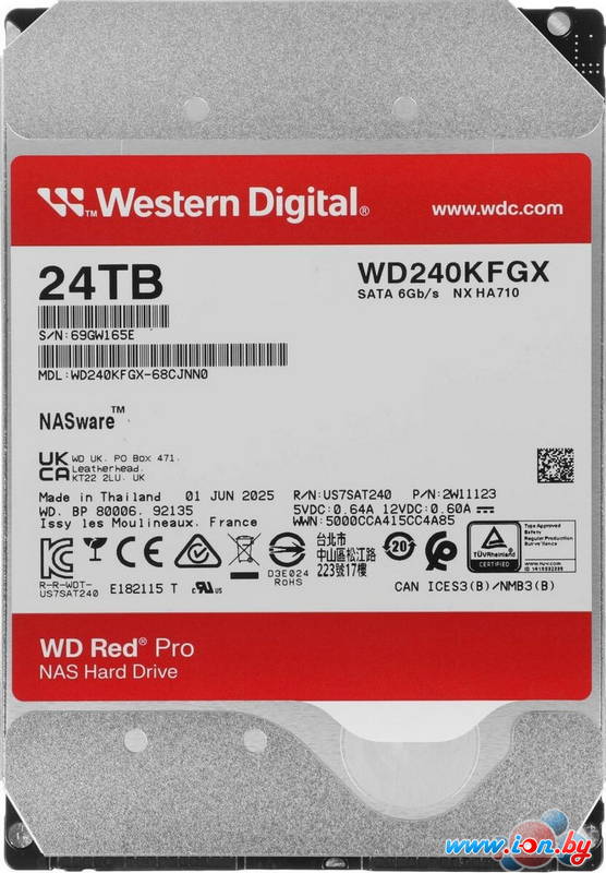 Жесткий диск WD Red Pro 24TB WD240KFGX в Могилёве